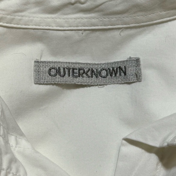 OUTERKNOWN White Maxi Shirt Dress size Small Lagenlook Minimalist - Picture 9 of 12